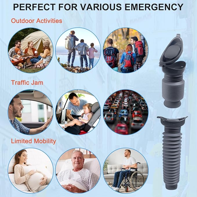 Pee Bottles for Men,Portable Urinal for Men,Collapsible Urine Bottle 750ML | Car Urinals for Men and Women,Emergency Urinal Bottle Shrinkable Pocket Toilet for Travel,Camping,Traffic Jam,Road Trips