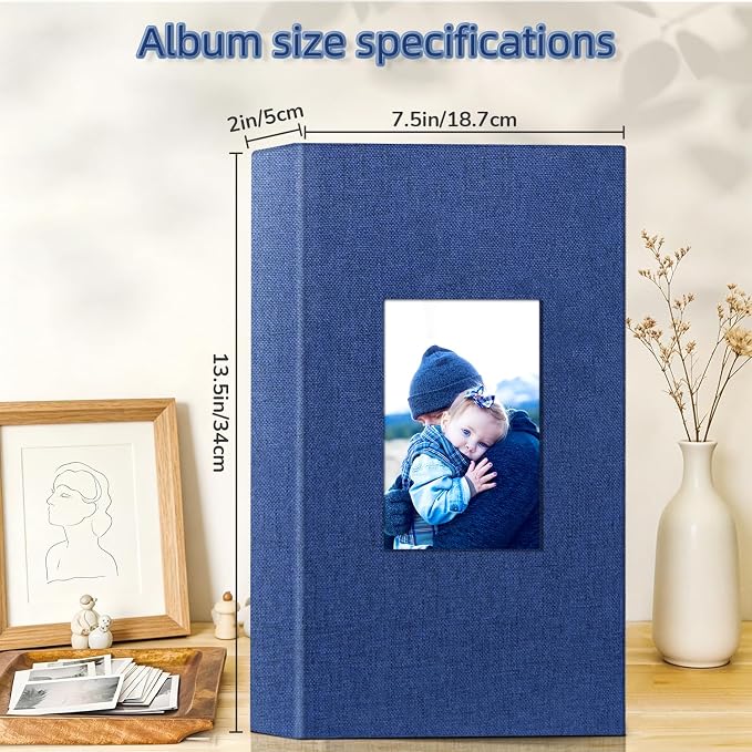 popotop Photo Album 4x6-300 Photos Linen Cover Photo Books with 300 Horizontal Pockets,Slip-in Picture Albums for Family Wedding Anniversary Baby Vacation Pictures