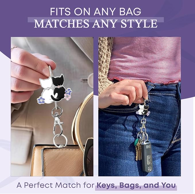 Women’s Bag Charm Key Finder, Car Keychain Hook, Cute Purse Organizer & Tote Bag Accessories, Gifts for Mom - Original