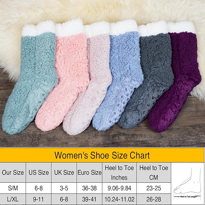 cosyone1997 Women's Fuzzy Slipper Socks with Non-slip Grippers, Cozy & Unique Gifts