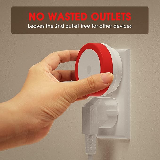 Briignite 4 Pack Red LED Night Light, Dusk to Dawn Sensor, Plug in, 60 Lumens, 0.6W, ABS Plastic, Perfect for Bedroom, Hallway, Bathroom, Kitchen, Stairway, Nursery