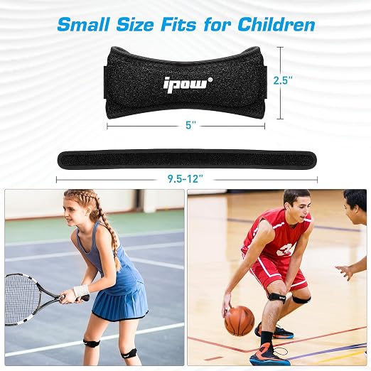 IPOW Patella Tendon Knee Strap 2 Pack Knee Pain Relief & Patella Stabilizer Knee Strap, Patellar Tendon Support Strap, Knee Brace for Running, Hiking, Soccer, Basketball, Jumpers Knee, Tennis, Volleyball & Squats