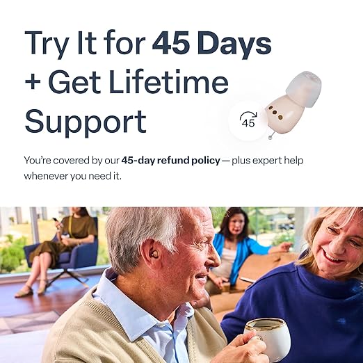Audien Atom One OTC Hearing Aids - Wireless, Rechargeable, and Comfortable | Clear Sound in a Small, Discreet Design for Seniors & Adults with Hearing Loss