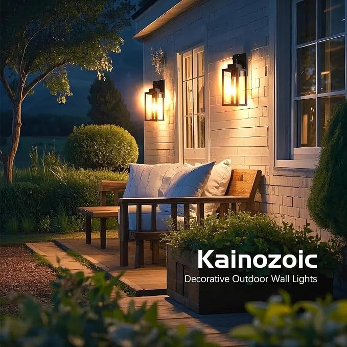 14.6 Inch Motion Sensor Dawn to Dusk Outdoor Sensor Light Fixture Anti-Rust Exterior Wall Lighting Waterproof Outdoor Wall Lantern for Porch Patio Front Door Garage