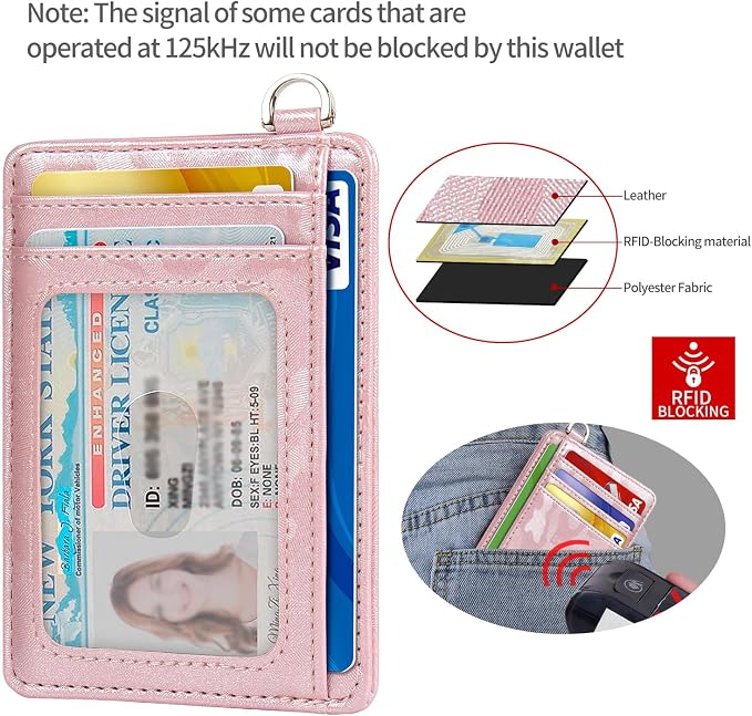 Slim Minimalist Front Pocket Wallet, RFID Blocking Credit Card Holder Wallet with Detachable D-Shackle for Men Women