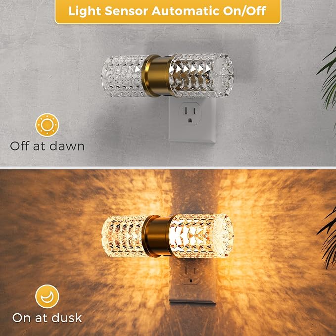 L LOHAS LED Night Light, Modern Night Lights Plug into Wall, 2 Pack | Amber-3000K-5000K Adjustable Color Temperature Night-Light, Dimmable Nightlights, Dusk to Dawn Sensor, Rooms Bathroom Hallway