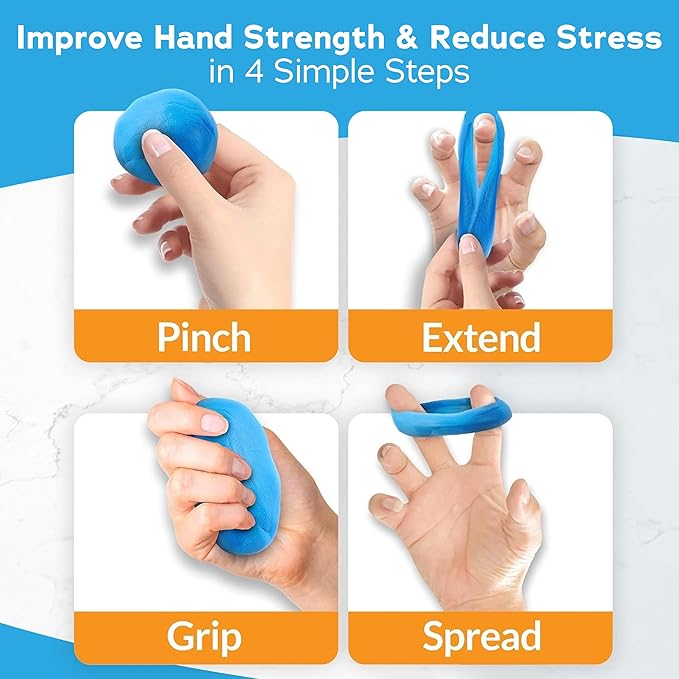 FlintRehab Quality Therapy Putty for Kids & Adults (6 Pack, 3-Oz Each) Thera Putty for Hand Therapy & Fidgeting | Exercise Hand Putty for Hand Strength | Helps Relieve Stress & Anxiety