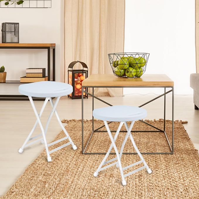 Folding Stool with Handle, Folding Chair,Folding Bar Stool with Non-Slip Feet,Indoor and Outdoor Foldable Stool for Adults(13"×11.5"×18")