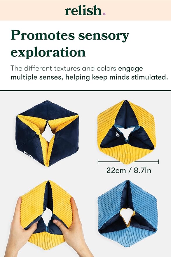 Relish - Tactile Turn Dementia Sensory Activity, Fidget Toy for Alzheimer's & Dementia, Mid to Late Stages, Soft Comfort Product with Contrasting Colors & Textures