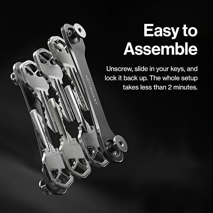 KeySmart Flex - Key Holder for Keychain-Compact Key Organizer for Key Chain, Minimalist Clutter-Free, Up to 8 Keys