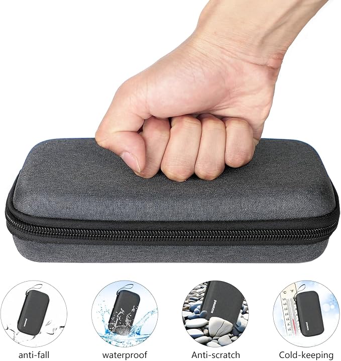 suzamed Insulin Cooler Travel Case,EVA Insulation Travel Medicine Kit with 2 Ice Packs for Diabetes Care,Insulin Pen and Other Diabetic Supplies (Dark gray)