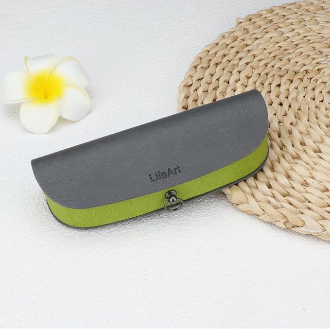 LifeArt Eyeglass Case Hard Shell, Portable Sunglass Case, Fashionable PU Leather Eyeglass Case, Lightweight