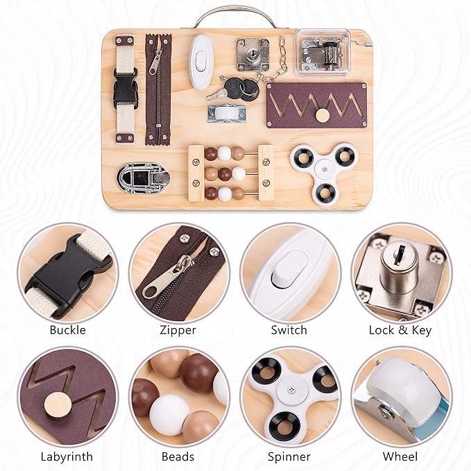 Assistex Fidget Busy Board for Adults with Dementia - Calming Activities and Games for Seniors Sensory Mat with Guide Book - Assistance Products Elderly Patients - Gift Toys for People with Alzheimers