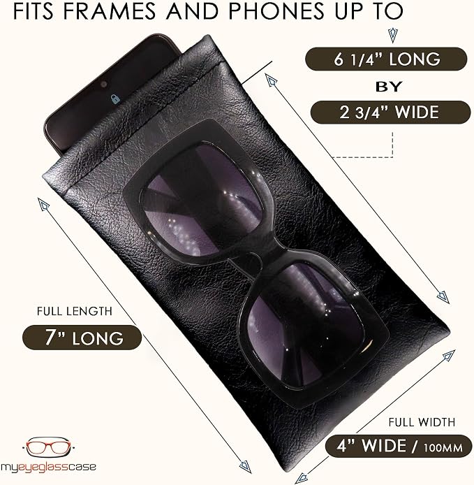 Soft Sunglasses case | Large Glasses Case Holder - Eyeglass Pouch Squeeze Top | Glasses pouch Lightweight Extra Layers