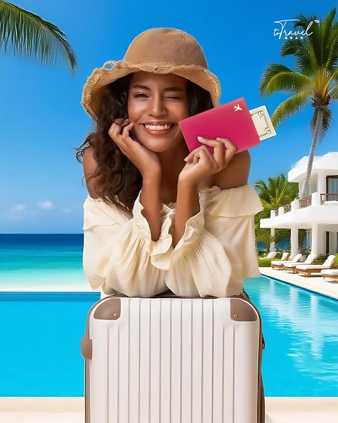 Passport Holder for Travel, RFID Blocking Waterproof PU Leather Travel Passport Cover Case Wallet
