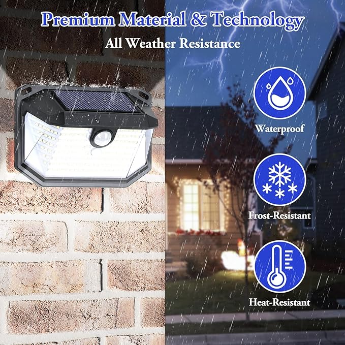 Solar Outdoor Lights, 8-Pack Super Bright 178 LEDs Motion Sensor Wall Light with 270° Wide Angle & 3 Modes, Waterproof Solar Powered Security Light for Patio Garden Garage Front Door