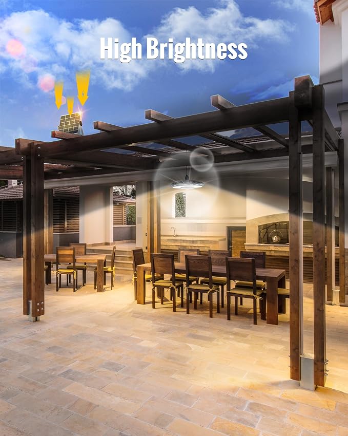 Solar Light Indoor Outdoor, 3000LM Solar Shed Light Rotation Design, Waterproof 5 Modes (2 for All Day Lighting) Motion Sensor, Remote for Barn Patio Chicken Coop Gazebo Garage-2 Packs