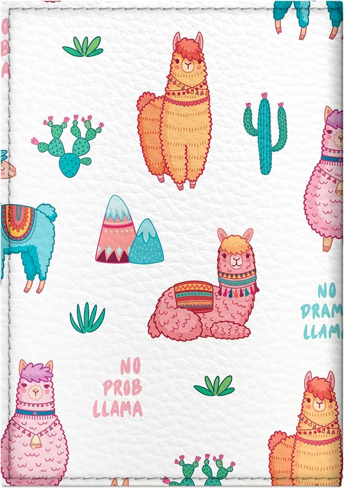 Passport Cover for Kids, Women and Men, Cute Travel Passport Holder (Lama Pattern)