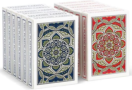 12 Pack Playing Cards Bulk,Plastic Playing Cards Waterproof Poker Size Cards, Jumbo Large Print for Adults and Seniors,12 Deck of Cards for Fun Card Games