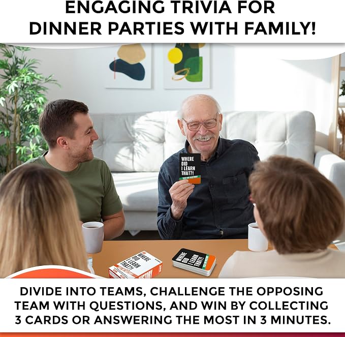 Trivia Card Games for Adults — Family Board Games for Teens and Adults | 500 History Questions Trivia Cards with Answers – Fun Party Game for Family Game Night