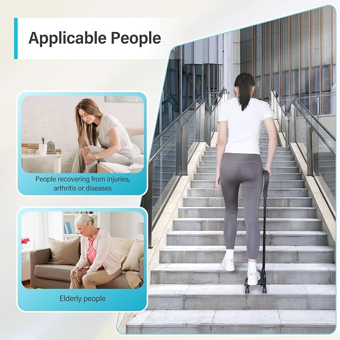 Adjustable Stair Climbing Assist Cane for Seniors, Half Step Assist Aid for Walking Up Down Stairs, Portable Stair Lift Cane, Step Stair Walking Aid, Stability Walking Sticks for Balance & Safety