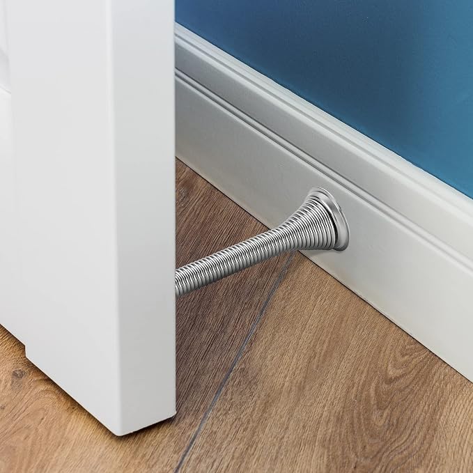 Ravinte Door Stoppers, 30 Pack Spring Door Stops with Rubber Bumper, Satin Nickel Door Stoppers for Bottom of Door