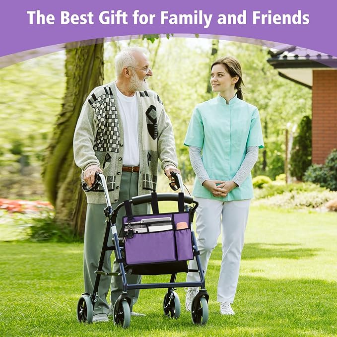 supregear Accessories Bag for Walker, Wheelchair, Rollator - Walker Basket Bag w/Cup Holder - Seniors Caddy Attachment Pouch, Water Resistant Large Capacity Carry Storage Carrier Tote