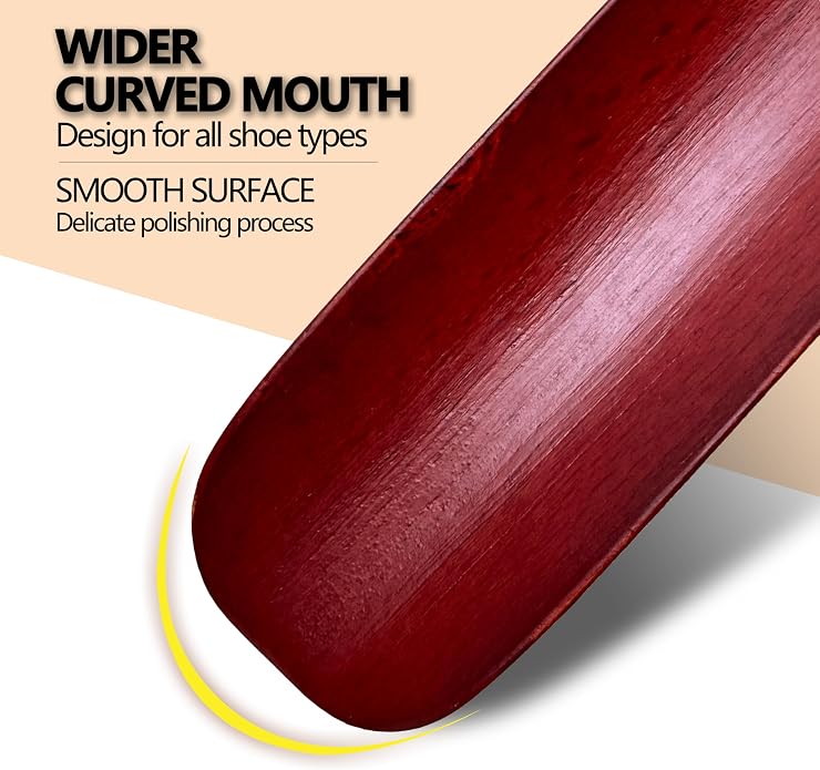 Myluxi Wooden Shoe horn Long Handle for Seniors Men,Women-23.6in Long Handled Shoehorn,Shoe Helper for Home/Travel