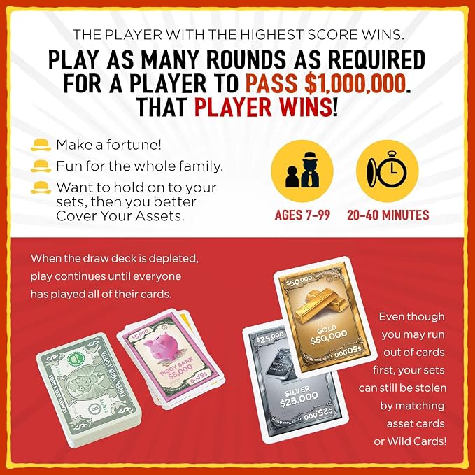 Grandpa Beck's Games Cover Your Assets Set Collection Card Game | Steal, defend, and grow valuable collections in the fast-paced family card game that keeps everyone on their toes