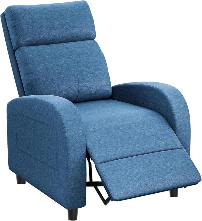 Homall Recliner Chair, Recliner Sofa Fabric for Adults, Blue Recliners | Home Theater Seating with Lumbar Support, Reclining Sofa Chair for Living Room