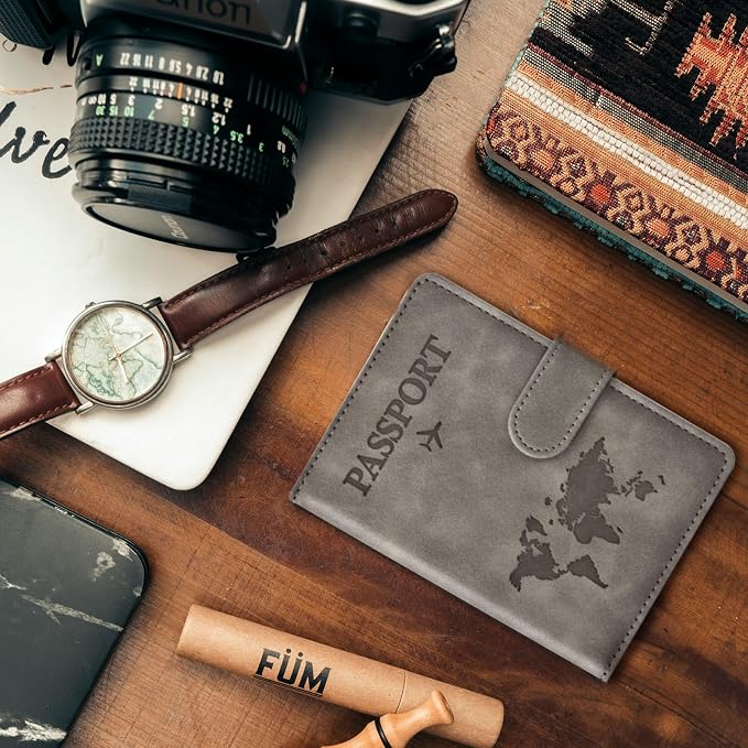 Passport Holder for Travel Women and Men RFID Passport Holder with Card Slots Holder Passport Case Passport cover Passport Wallet Travel Essentials and Accessories