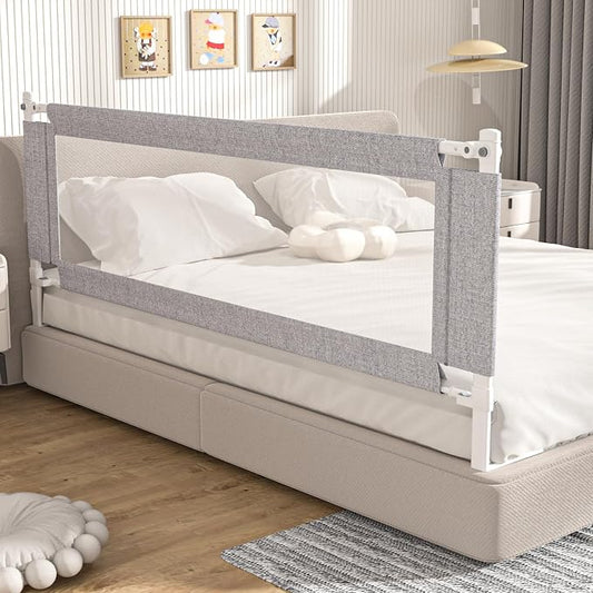 1-Piece Adjustable Height Baby Bed Rail, Kids Safety Guard Rails for Twin Full Queen King Size (1 Side:74.8")