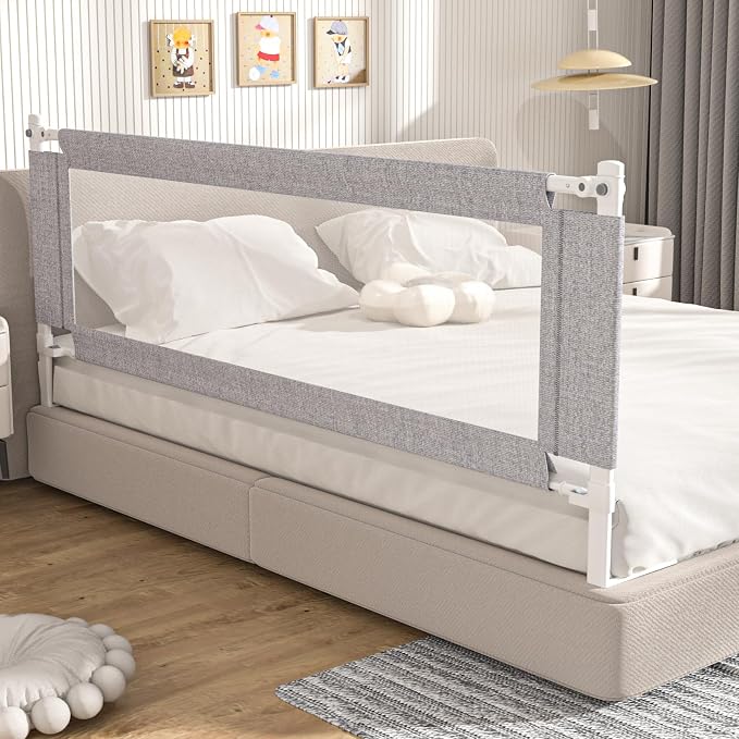 1-Piece Adjustable Height Baby Bed Rail, Kids Safety Guard Rails for Twin Full Queen King Size (1 Side:78.7")
