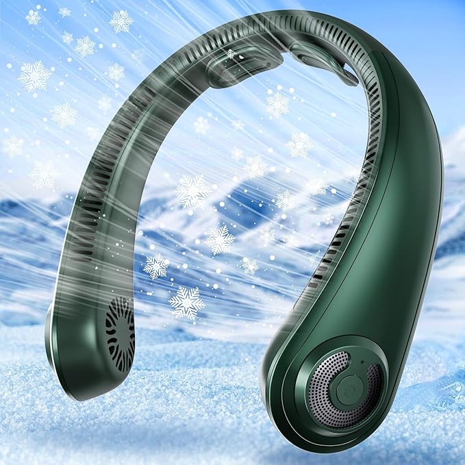 Portable Lightweight Neck Fan with Neck Support, Gifts for Mother's Day & Father's Day, Rechargeable Personal Wearable Cooling Neck Fans for Hot Flashes, Disneyland, Travel, Camping Essentials