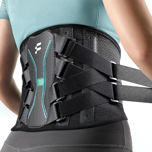 Back Brace for Women Men, Reinforced 3D Lumbar Support Pad, 4 Carbon Fiber Splints, Ultra-thin Air Mesh, Wear for Under Clothes, for Lower Back Pain Relief, Sciatica, Posture, Lifting, Size XL