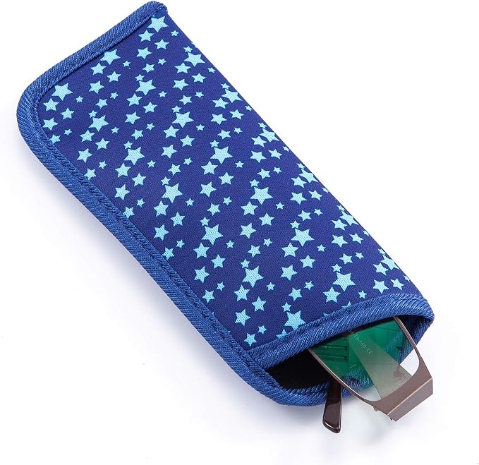 TRIUMPH VISION 3 Pack Reading Glasses Pouch Soft Case Eyeglass Sleeve Slim | Alternative to Bulky Case in bag, Lightweight Lined Padded Protect Optical lens Slip in, Cute Pattern Portable for Daily Use