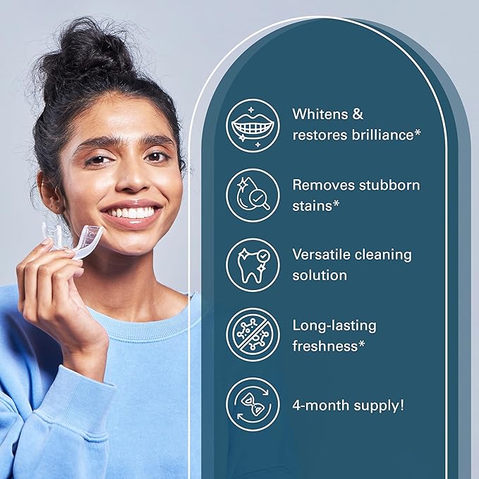 Overnight + Whitening Retainer Cleaner, Remove Stains, Discoloration, and Plaque | 4 Month Supply | Denture Cleanser with Whitening Boost,120 Tablets by M3