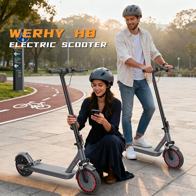 Electric Scooter, 10"/8.5" Solid Tire, 500W/350W Powerful Motor & 19/22 MPH Top Speed, 28/25/22/16 Miles Long Range, Folding E Scooter with Dual Braking for Teens and Adults