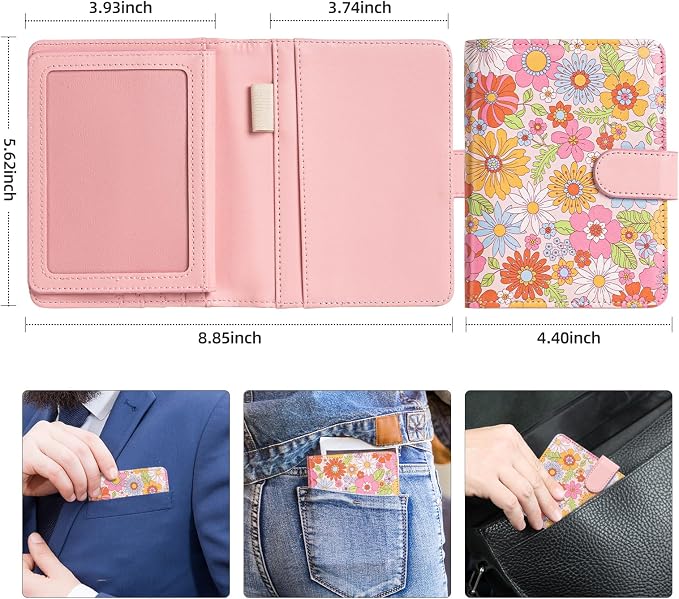 passport holder, passport cover, vaccine card holder, waterproof leather travel wallet with rfid blocking for men/women