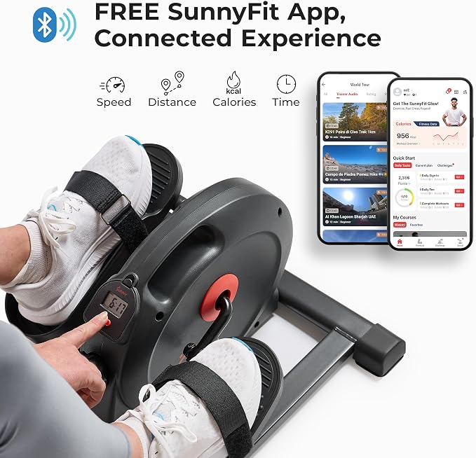 Sunny Health & Fitness Under Desk Pedal Elliptical Machine Leg Exerciser