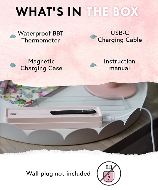 iProven Rechargeable Basal Body Thermometer, 0.01° Precision, Silent Buzz | Accurate 70-Sec Readings, Backlit Display, Last Memory Recall, BBT Thermometer for Natural Ovulation Tracking
