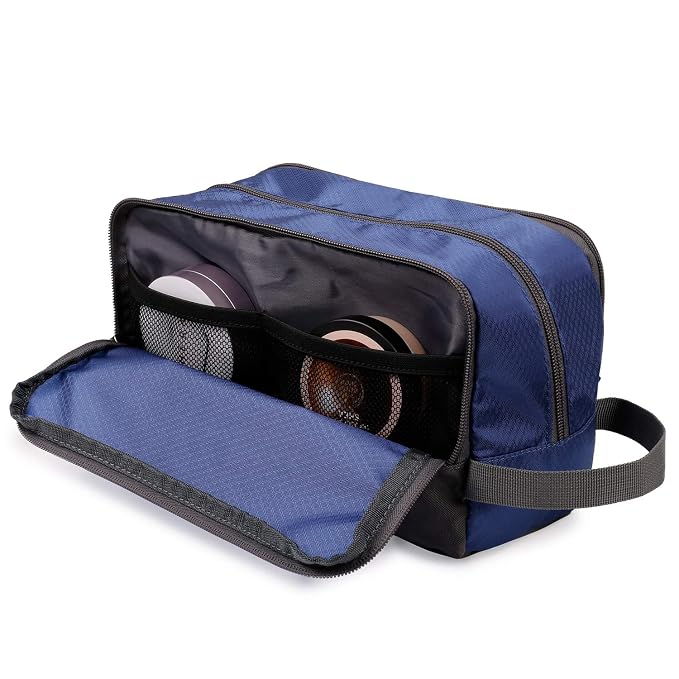 WANDF Travel Toiletry Bag for Men, Small Dopp Kit for Toiletries | Water-Resistant Fabric, Travel Bag for Toiletries, Compact Storage, Shaving Accessories, Weekend Trips