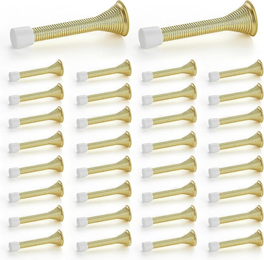 Ravinte Door Stoppers, 36 Pack Gold Spring Door Stops with Rubber Bumper, Door Stoppers for Bottom of Door