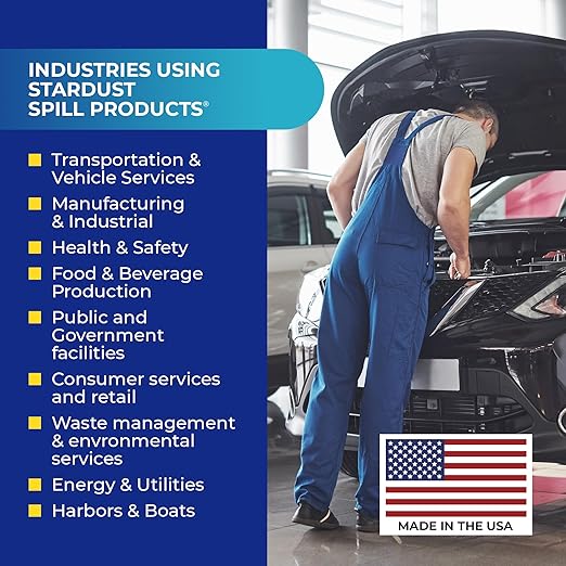 Stardust Spill Products Universal Spill Kit – OSHA Compliant Solution for Vehicles, Industrial, & Restaurant Use, Emergency Response Chemical, Water, & Bodily Fluid Cleanup, 2-Pack