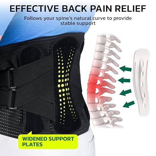 aoFIT Back Brace for Lower Back Pain Relief with 360-Degree Biochemical Hug Support, Back Support Belt for Men and Women, Soft Breathable Fabric Lumbar Support for Herniated Disc, Sciatica 3XL