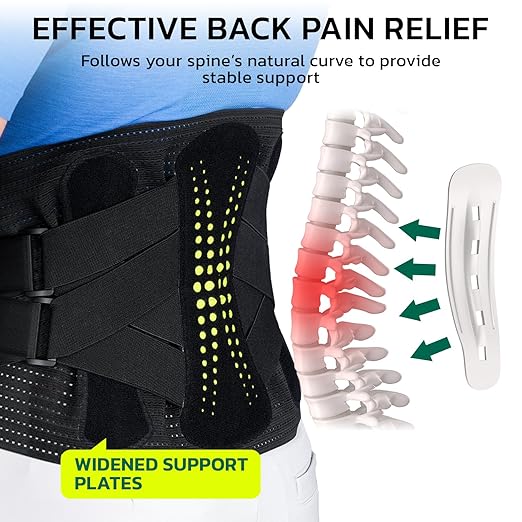 aoFIT Back Brace for Lower Back Pain Relief with 360-Degree Biochemical Hug Support, Back Support Belt for Men and Women, Soft Breathable Fabric Lumbar Support for Herniated Disc, Sciatica XXL