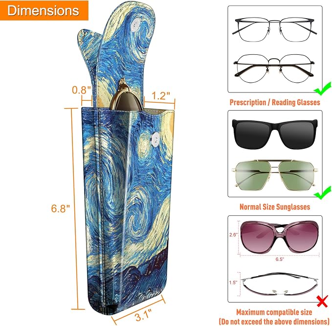 FINTIE Double Glasses Case with Carabiner Hook, Portable Vegan Leather Eyeglass Case Anti-scratch Sunglasses Pouch
