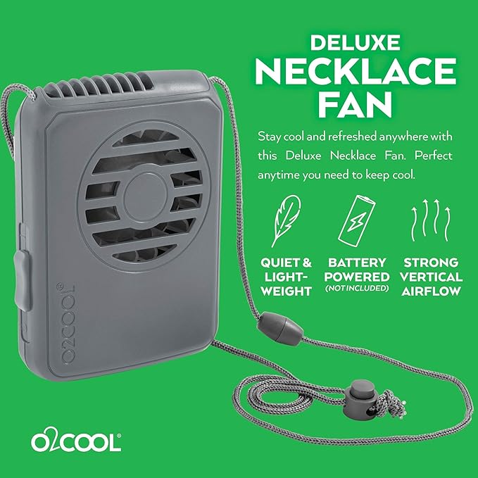 O2COOL Deluxe Hands-Free Wearable Necklace Fan Random Colors 2-Pack | Yes