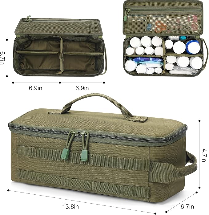 Travel Medicine Bag,Medication Pill Bottle Organizer Empty Case | Medicine Bag For Traveling,Hold Large Pill Bottles,Empty First Aid Bag