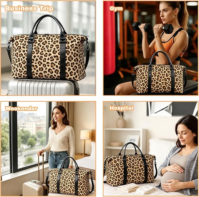 Weekender Duffel Bags for Women， Travel Totes Bag for Airplane Essentials, Overnight Bags for Women with Trolley Sleeve, Large Carry On Hospital Bag for Labor and Delivery, Sport, Gym